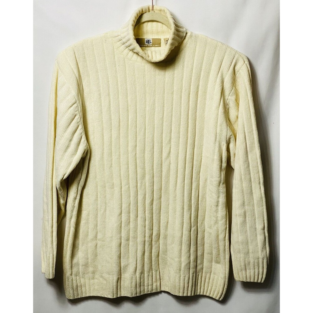 Beyond The Limit BTL Women's Ivory  Soft Knitted  Turtleneck Sweater Size XL